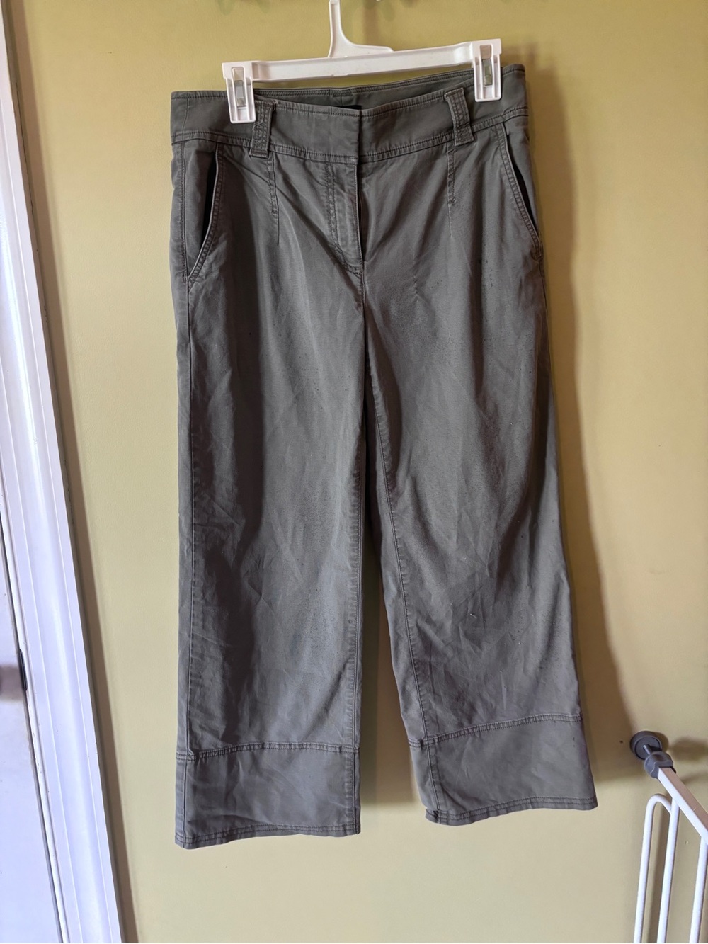 LOFT Olive Wide Leg Pants - Picture 1 of 5
